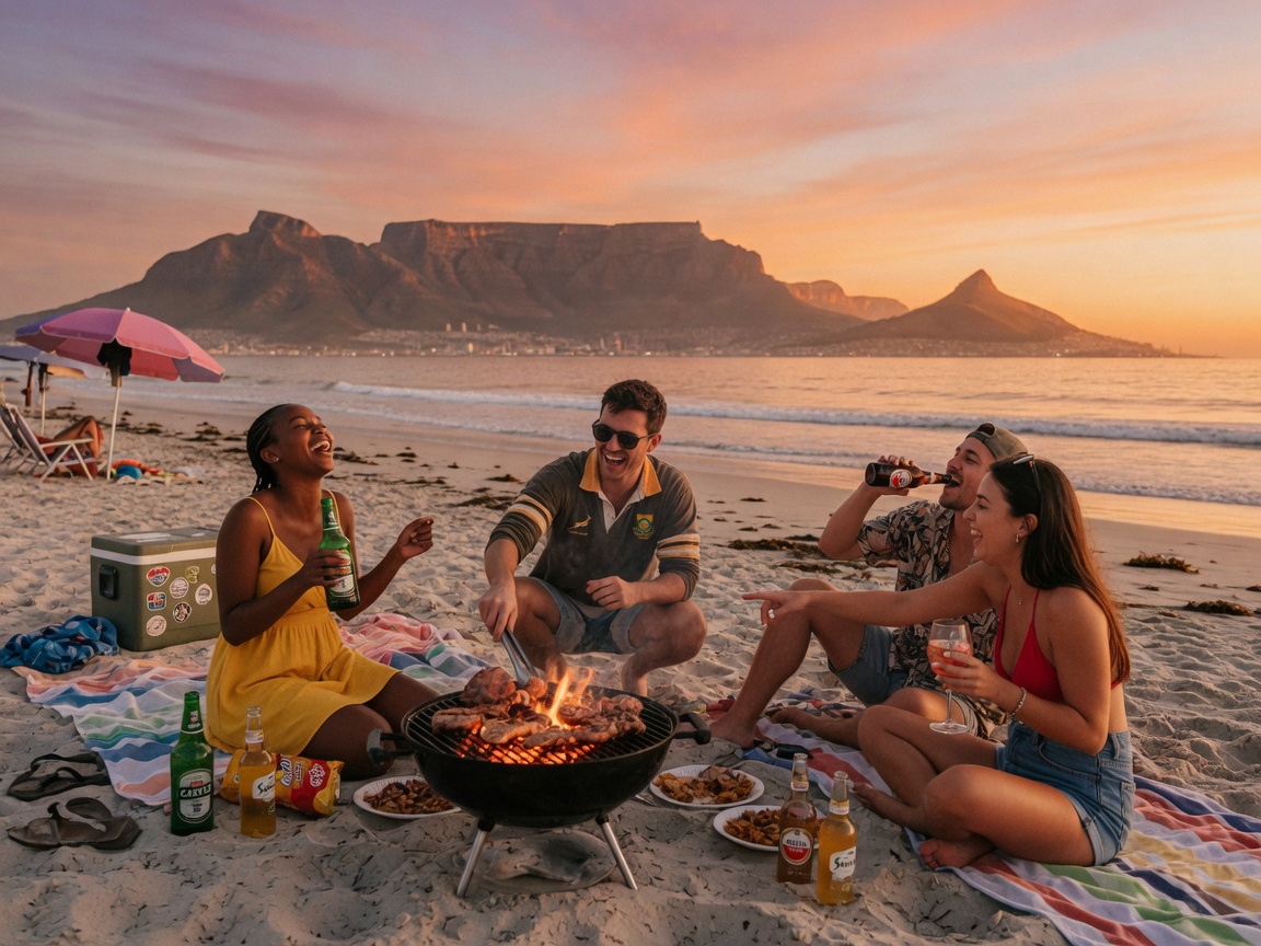 Cape Town beach braai
